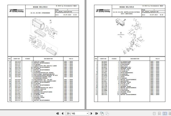 Wirtgen Streu Master Binding Agent Spreader SW 10 16 MC 03.BS S015420 Spare Parts Catalog (2)