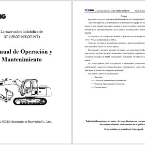 XCMG Excavator XE135B XE150B XE150D Operation and Maintenance Manual ES (1)