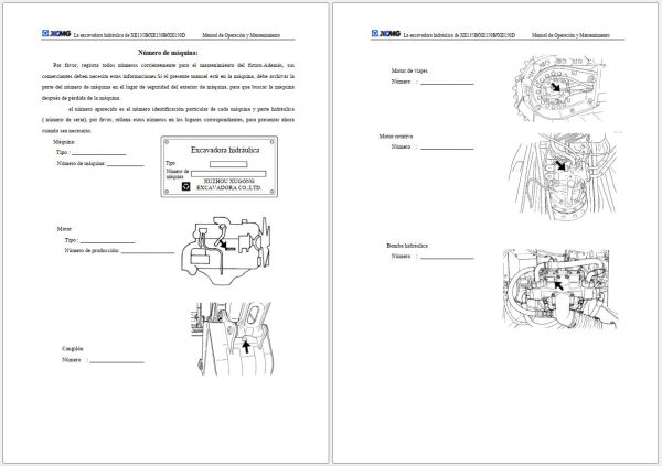 XCMG Excavator XE135B XE150B XE150D Operation and Maintenance Manual ES (2)