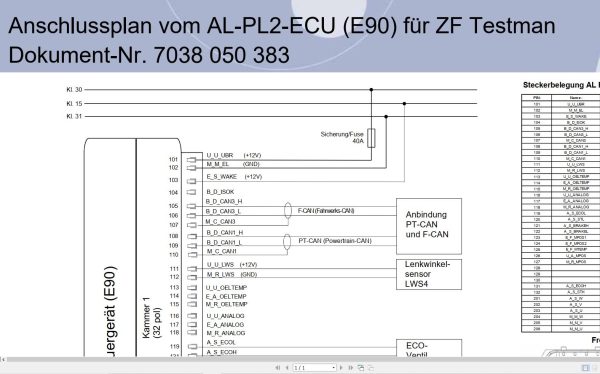 ZF Control Unit AL PL2 ECU Connection Diagram DE (1)