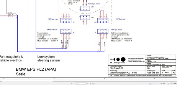 ZF Control Unit BMW EPS PL2 Series Connection Diagram DE (1)