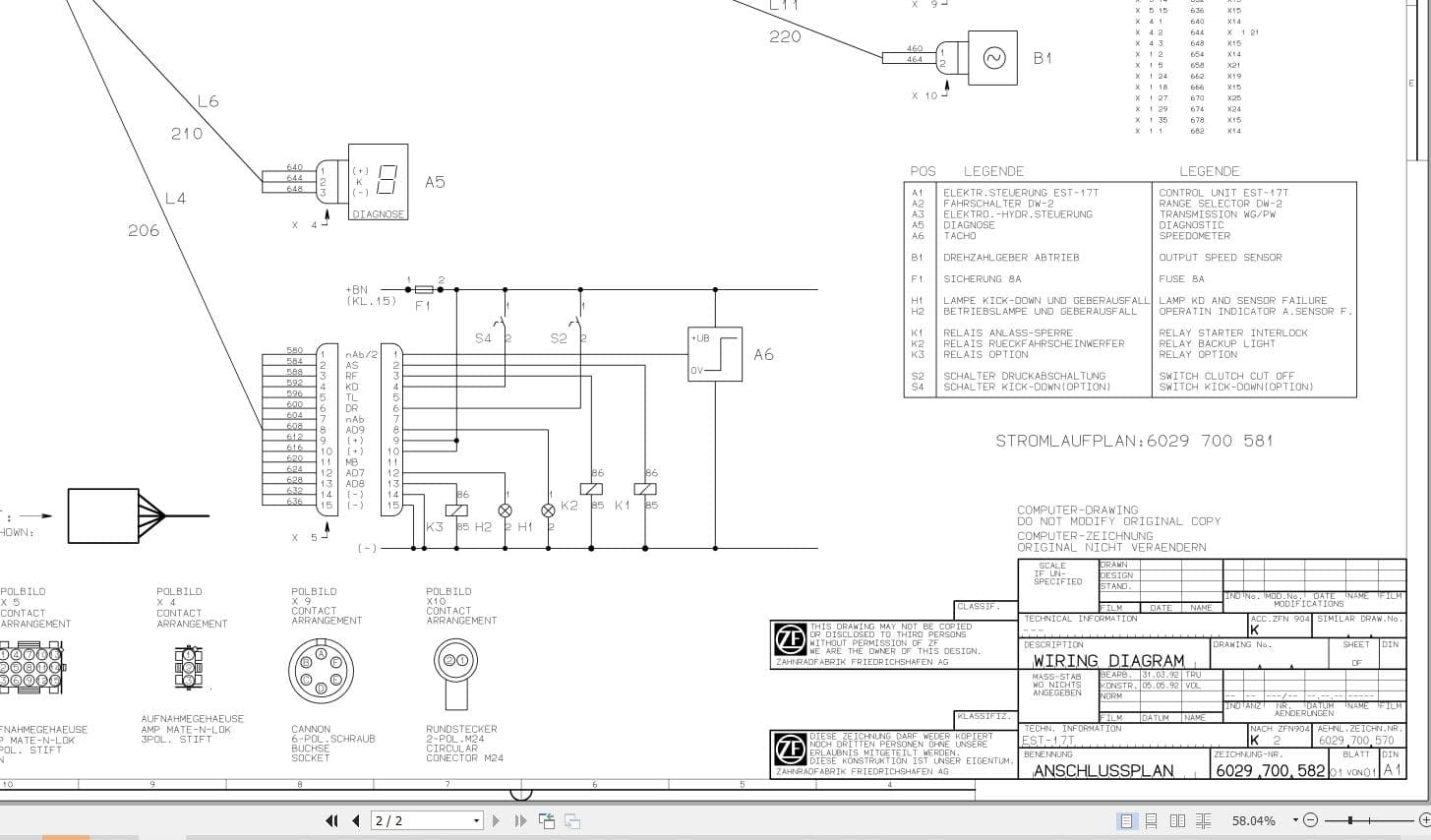 ZF Control Unit EST 17T Electrical Diagram (1)