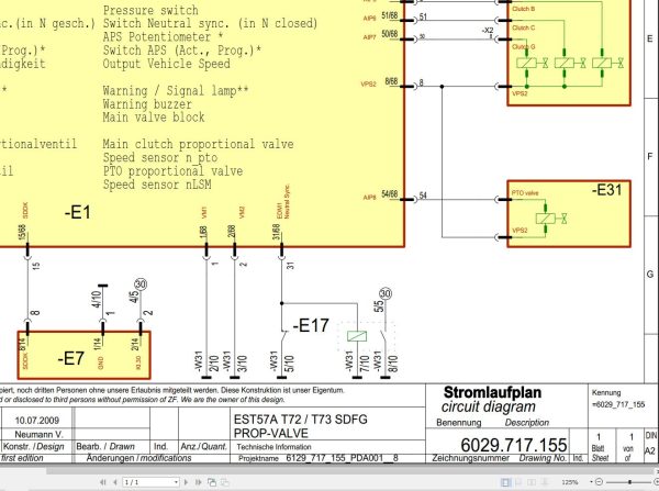 ZF Control Unit EST57A T72 T73 SDFG Electrical Diagram 6029 717 155 (1)