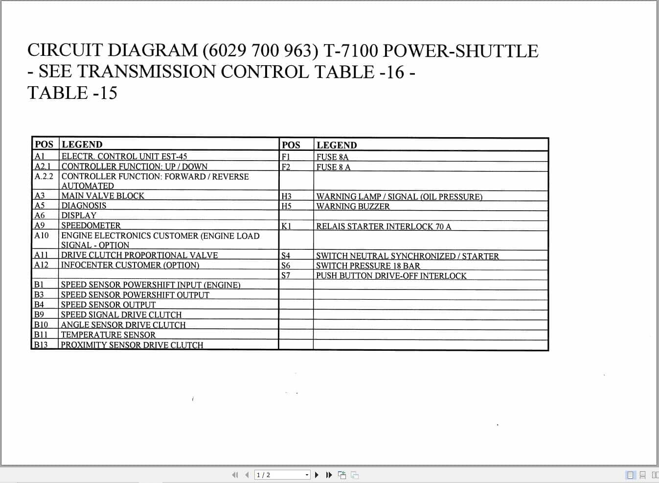 ZF Power Shuttle Transmission T 7100 Circuit Diagrams (1)