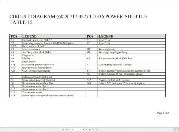 ZF Power Shuttle Transmission T 7336 Circuit Diagrams (1)