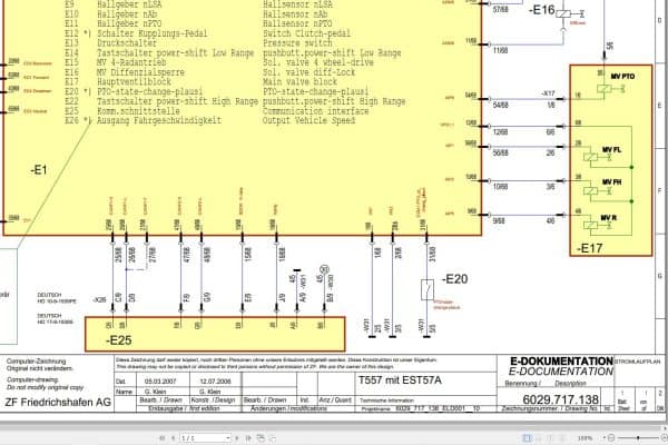 ZF Power Shuttle Transmission T557 EST57A Electrical Diagrams 6029 717 138 (1)