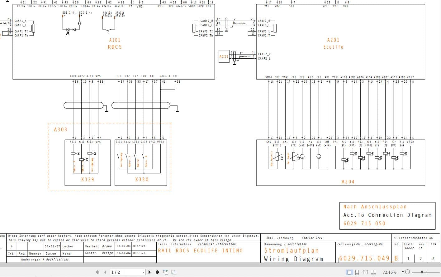 ZF Rail Drive Control System Circuit Diagram EN DE (1)