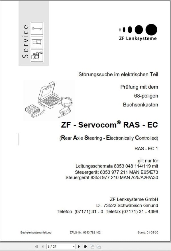 ZF Servocom RAS   EC Troubleshooting The Electrical Parts Manual DE (1)