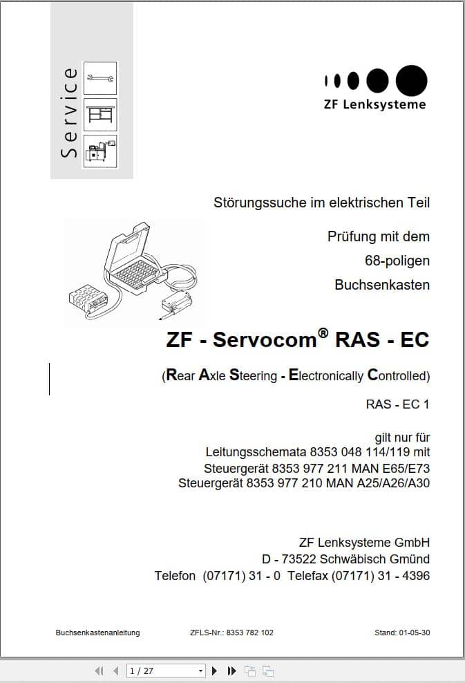 ZF Servocom RAS   EC Troubleshooting The Electrical Parts Manual DE (1)