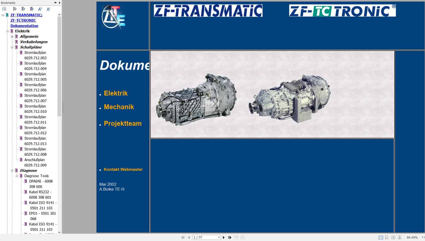 ZF TRANSMATIC TCTRONIC Electric and Diagnostic Manual DE (1)