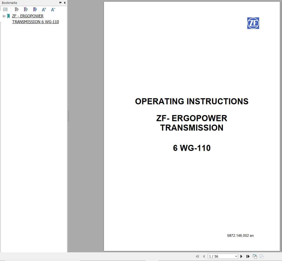 ZF Transmission 6 WG 110 Operating Instructions 5872.146.002 en (1)