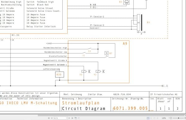 ZF Transmission 6Hp260 Iveco LMV Electrical Diagram 6071 399 005 (1)