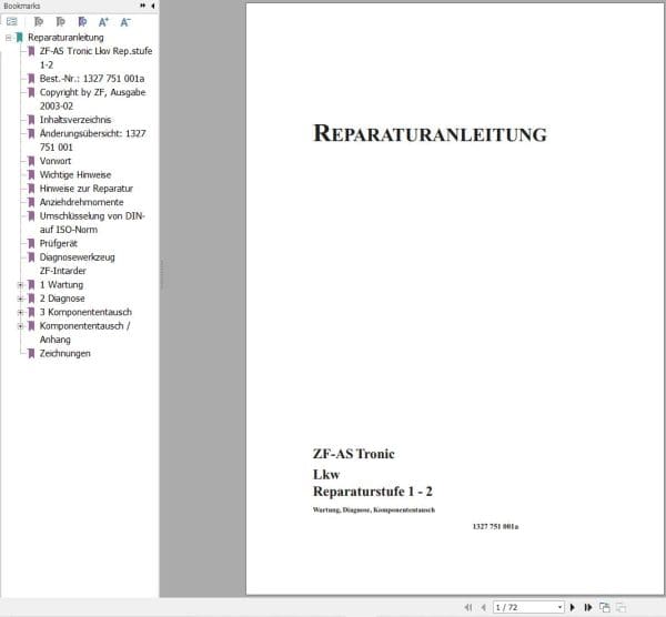 ZF Transmission AS Tronic Truck Repair Manual DE (1)