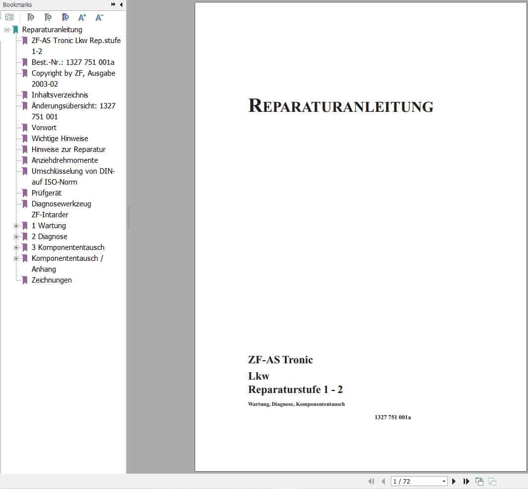 ZF Transmission AS Tronic Truck Repair Manual DE (1)