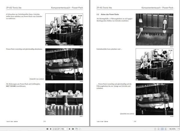 ZF Transmission ASTronic lite Repair Manual Component Exchange DE (2)