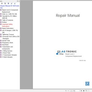 ZF Transmission ASTronic lite Repair Manual   Component Replacement (1)