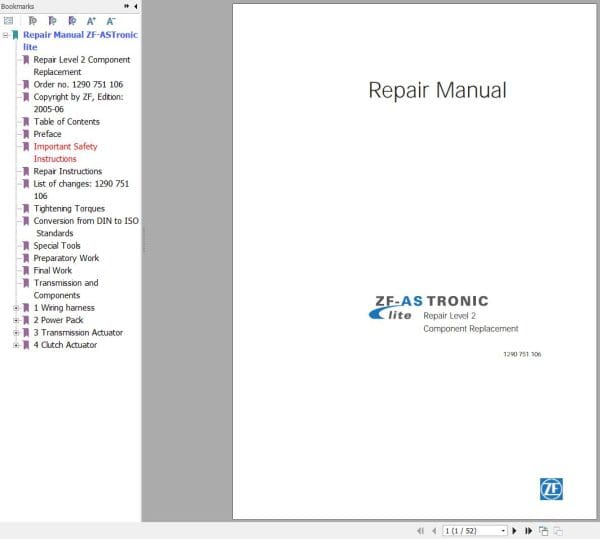 ZF Transmission Astronic Lite Repair Manual EN DE (1)