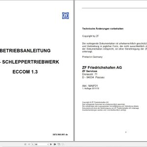 ZF Transmission ECCOM Diagrams and Operating Manual EN DE (1)