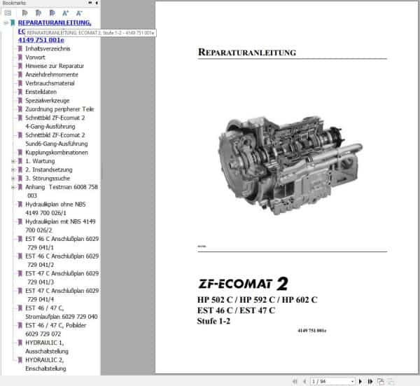 ZF Transmission ECOMAT 2 Repair Manual 4149 751 001e DE (1)