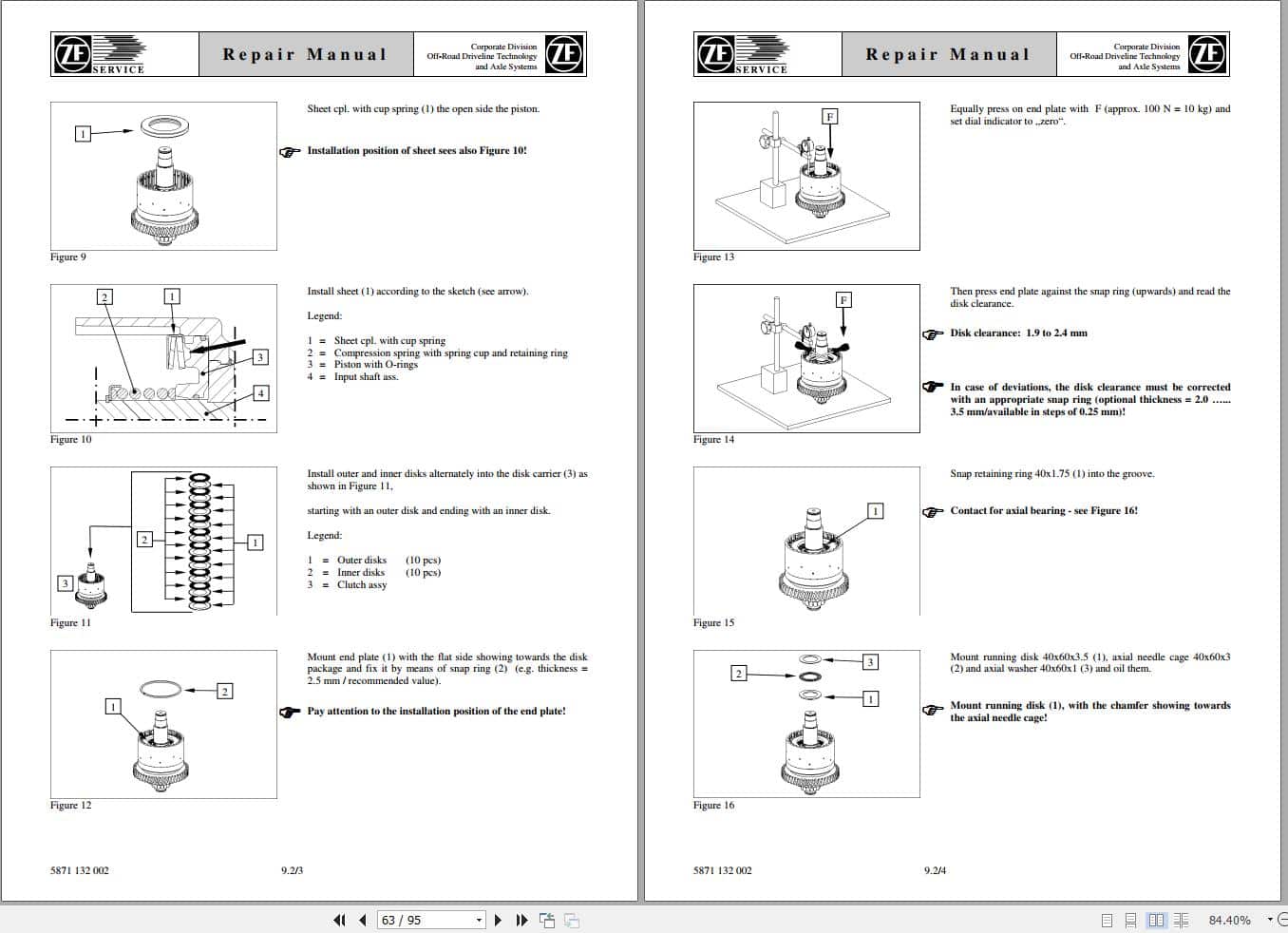 ZF Transmission ERGOPOWER 2 WG-94 EC Repair Manual