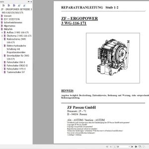 ZF Transmission ERGOPOWER 3 WG 116 171 Repair Manual DE (1)
