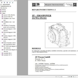 ZF Transmission ERGOPOWER 3 6 WG 191 211 Repair Manual (1)