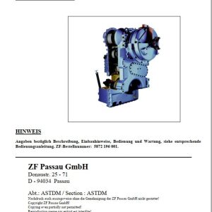 ZF Transmission ERGOPOWER 4 6 WG 130 160 Repair Manual DE (1)