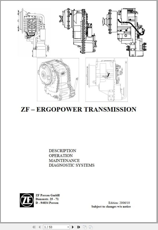 ZF Transmission ERGOPOWER Maintenance and Repair Manual (1)