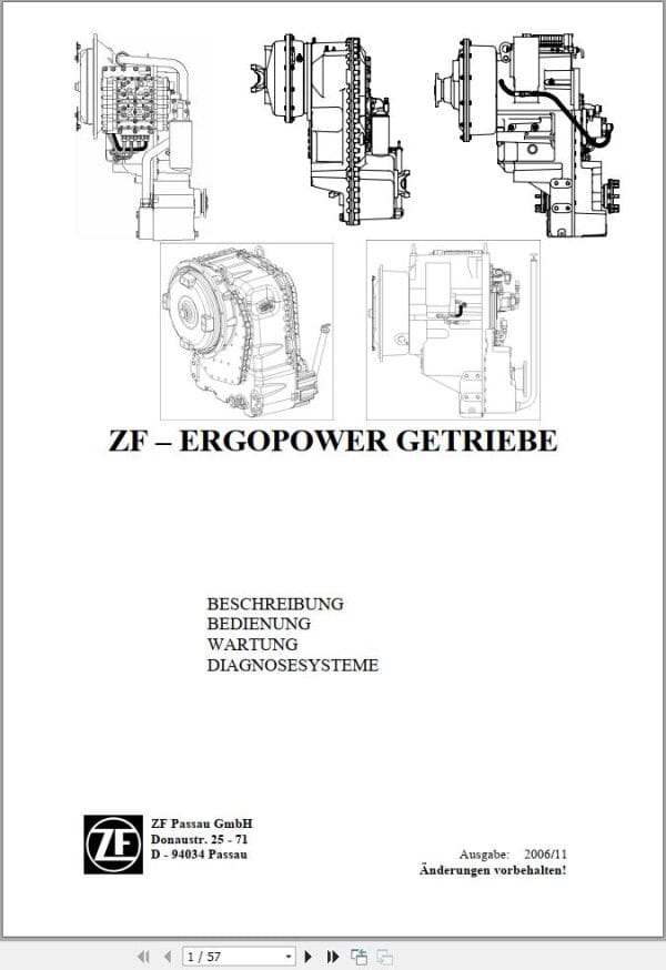 ZF Transmission ERGOPOWER Maintenance and Repair Manual DE (1)