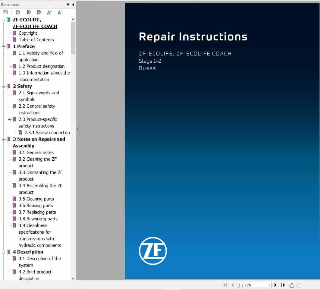 ZF Transmission Ecolife Diagrams and Repair Manual (1)
