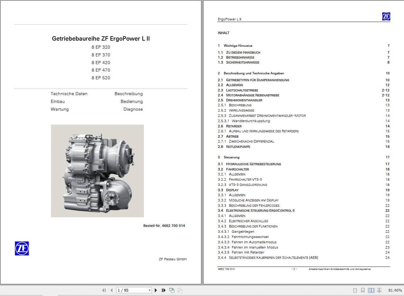 ZF Transmission ErgoPower L II Diagrams and Operating Instructions DE (1)