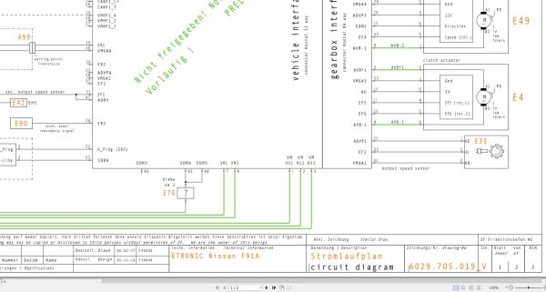 ZF Transmission eTronic Nissan F91A Electrical Diagram DE (2)