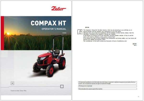 Zetor Tractors Operation Maintenance Manual PDF 7.32GB (1)