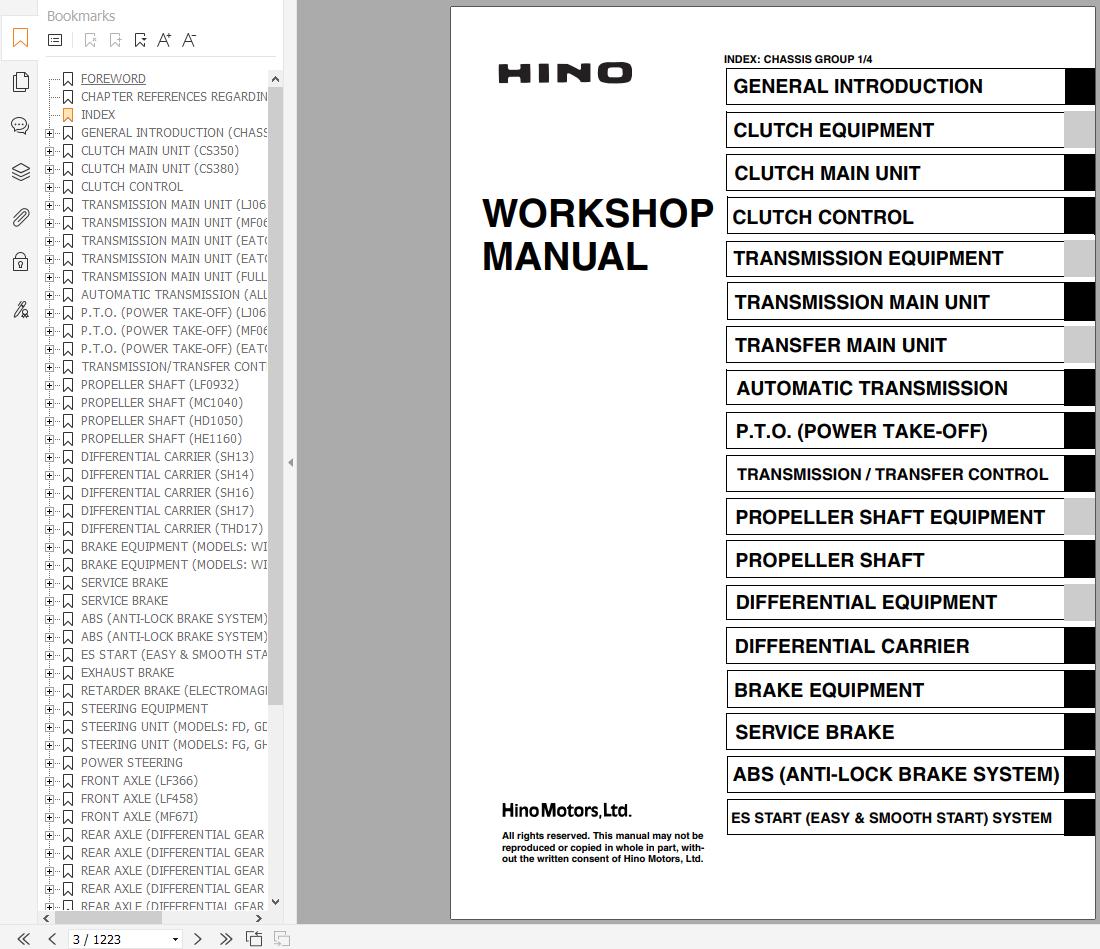 Hino Truck FD1J GD1J FG1J FL1J FM1J Workshop Manual (1)