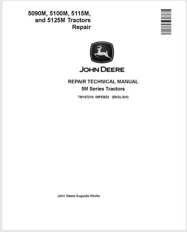 John Deere Tractors 5090M 5100M 5115M 5125M Repair Manual TM167219 (1)