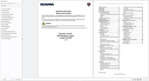 Scania Generator Set and Marine Engine Operators Manual Collection (2)