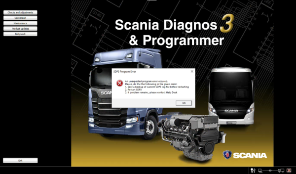 Scania SDP3 Bug Fix Error Solution 3