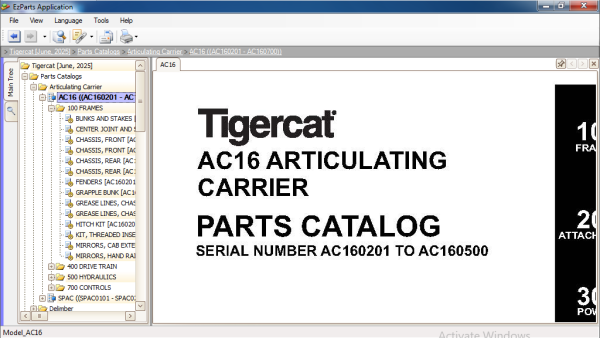 Tigercat EPC 06.2025 Parts Catalog Service Operator Manuals VMWARE 3