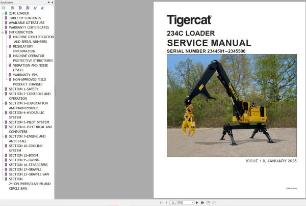 Tigercat Heavy Equipment Operators Service Manual Update 2025 (2)