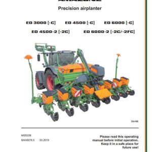 Amazone Airplanter ED3000 C ED6000 2FC Operating Manual And Diagram MG5226 (1)