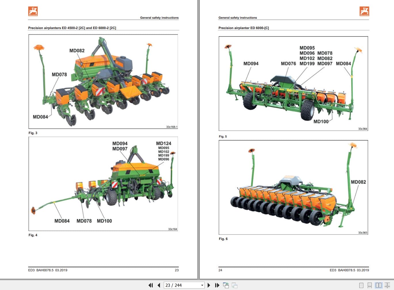 Amazone Airplanter ED3000 C ED6000 2FC Operating Manual And Diagram MG5226 (2)
