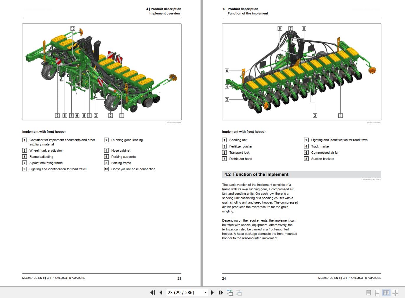 Amazone Airplanter Precea 6000 2 6000 2Cc 6000 2FCC Operating Manual MG6967 US EN II (2)