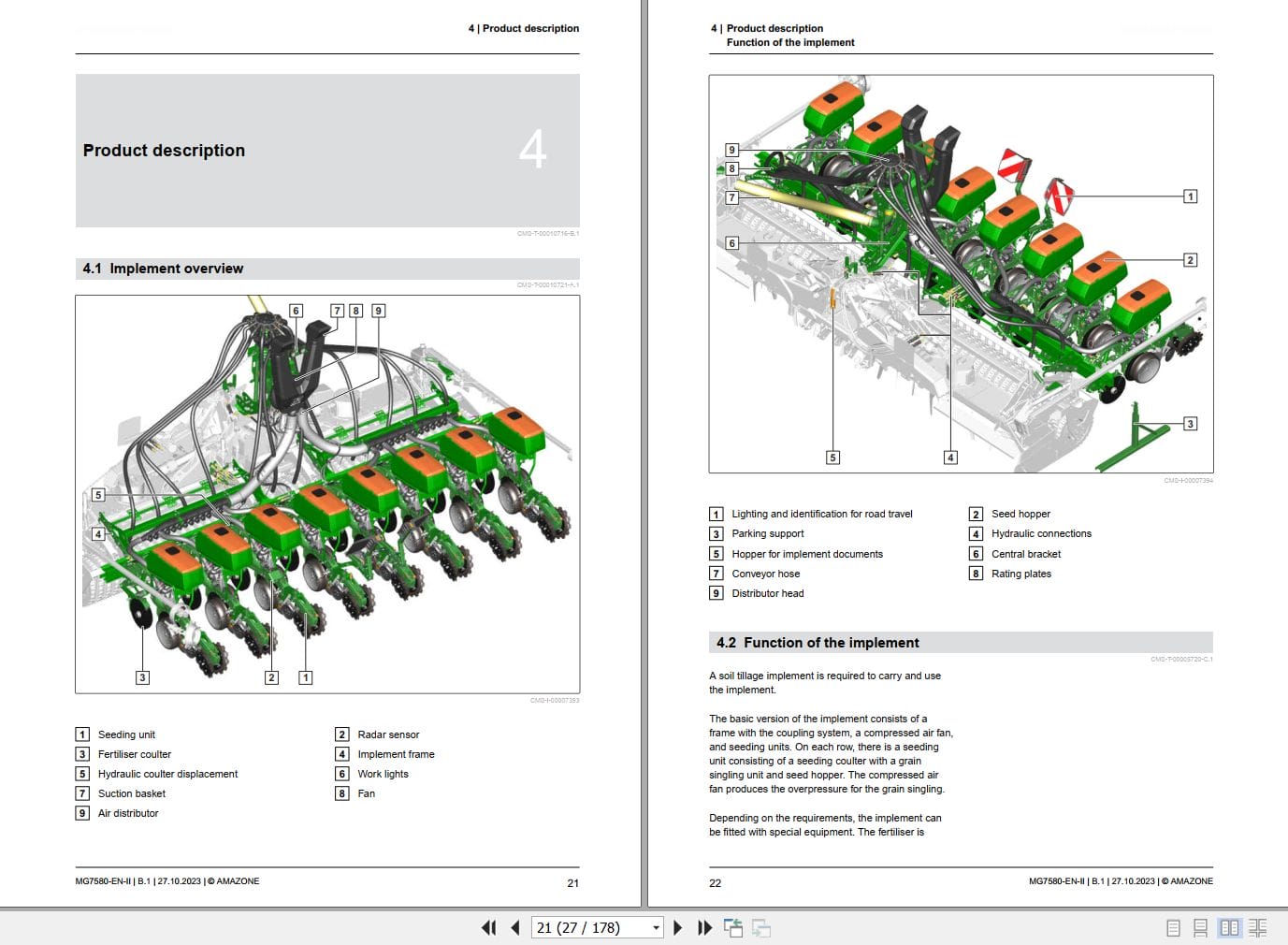 Amazone Airplanter Precea 6000 2AFCC Operating Manual MG7580 EN II (2)