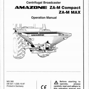 Amazone Centrifugal Broadcaster ZA M Compact ZA M Max Operating Manual MG366 (1)