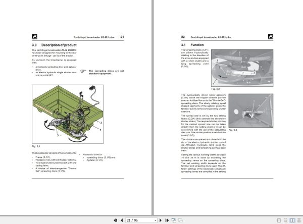 Amazone Centrifugal Broadcaster Za M Hydro Operating Manual Mg618 (2)