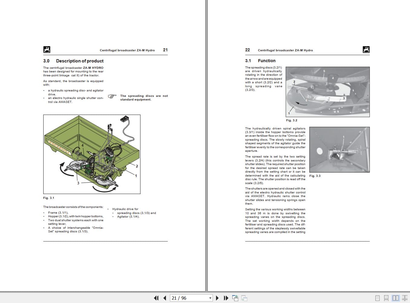 Amazone Centrifugal Broadcaster ZA M Hydro Operating Manual MG618 (2)