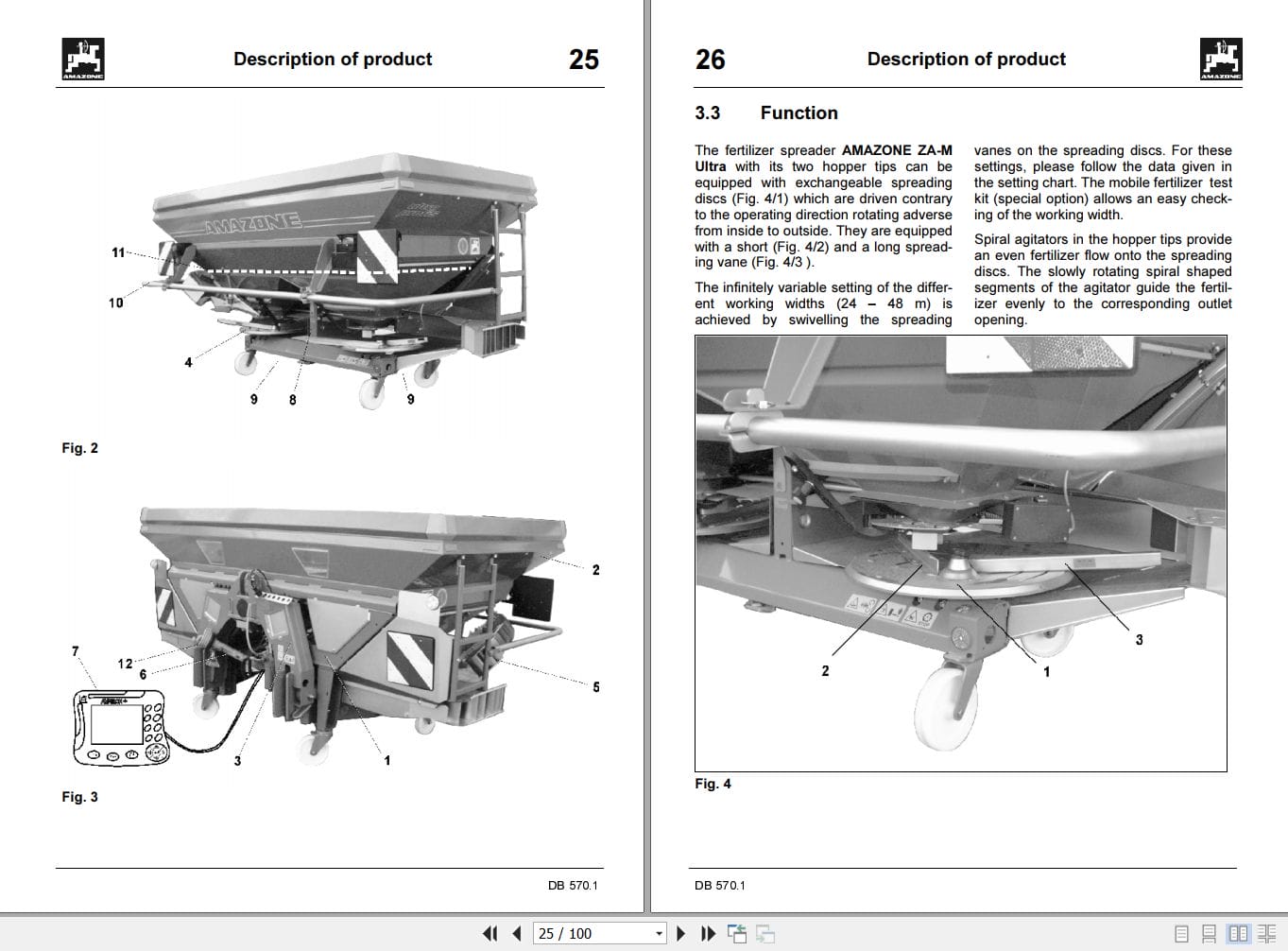 Amazone Centrifugal Broadcaster ZA M Ultra 1800 3000 profiS Operating Manual MG929 (2)