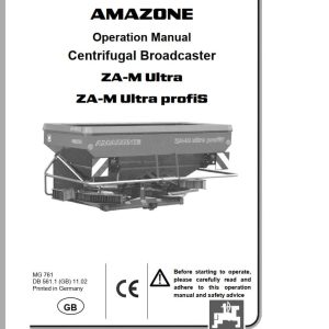 Amazone Centrifugal Broadcaster ZA M Ultra profiS Operating Manual MG761 (1)