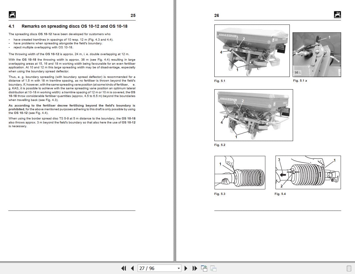 Amazone Centrifugal Broadcaster ZA M premiS Novis Maxis Operating Manual MG612 (2)