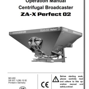 Amazone Centrifugal Broadcaster ZA X Perfect 02 Operating Manual MG493 (1)